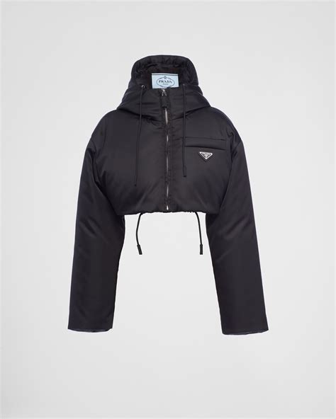 prada re-nylon cropped down jacket